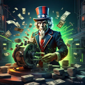 Uncle Sam Cranking out Dollars